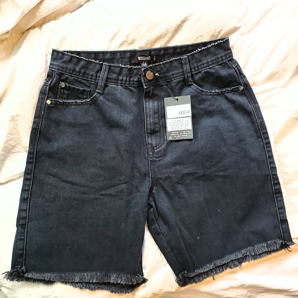 Black jean shorts